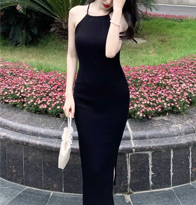 Elegance Ice Silk Sheath Dress for a Skinny Fit