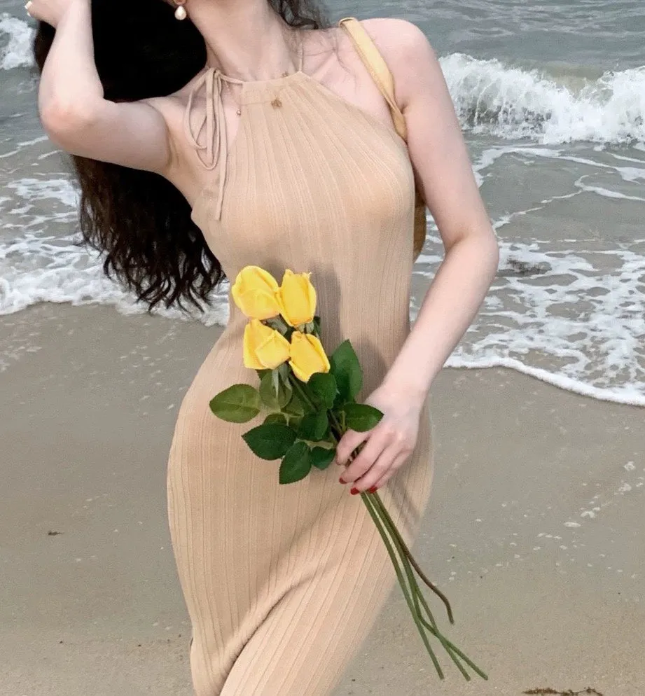 Elegance Ice Silk Sheath Dress for a Skinny Fit
