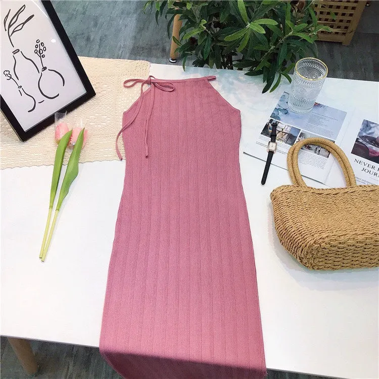 Elegance Ice Silk Sheath Dress for a Skinny Fit