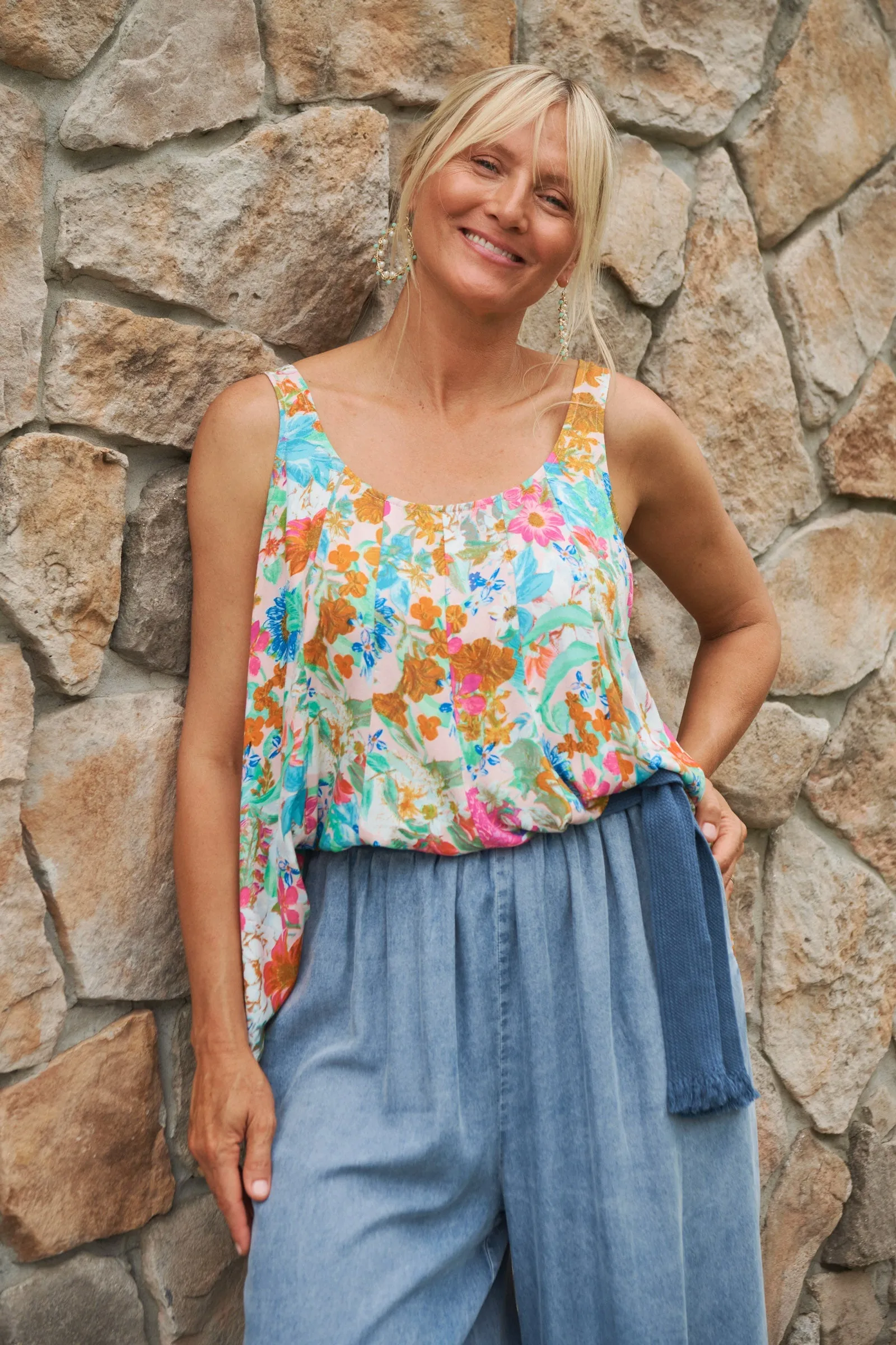 Esprit Tank - Pink Flourish