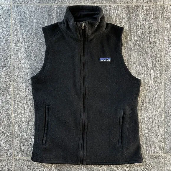 EUC Patagonia Women's Better Sweater Vest Full-zip &amp; Zip Pockets in Black Small