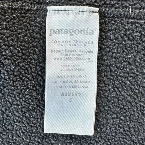EUC Patagonia Women's Better Sweater Vest Full-zip &amp; Zip Pockets in Black Small