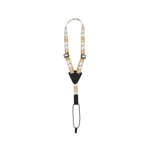 Fender Monogrammed Ukulele Strap, White/Brown/Yellow