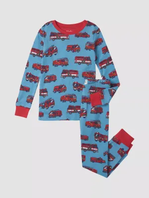 Fire Trucks Cotton Pajama Set