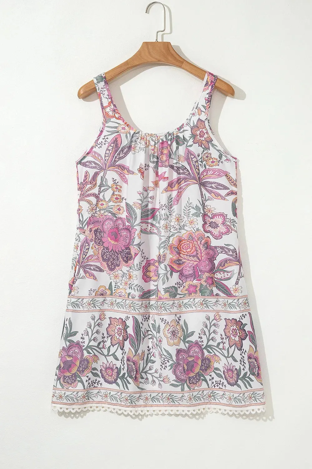 Floral Tie Neck Mini Dress – Sleeveless & Breezy