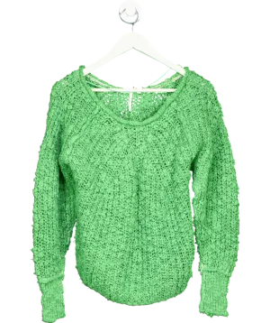 Free People Green In A Swirl boucle knit jumper UK S