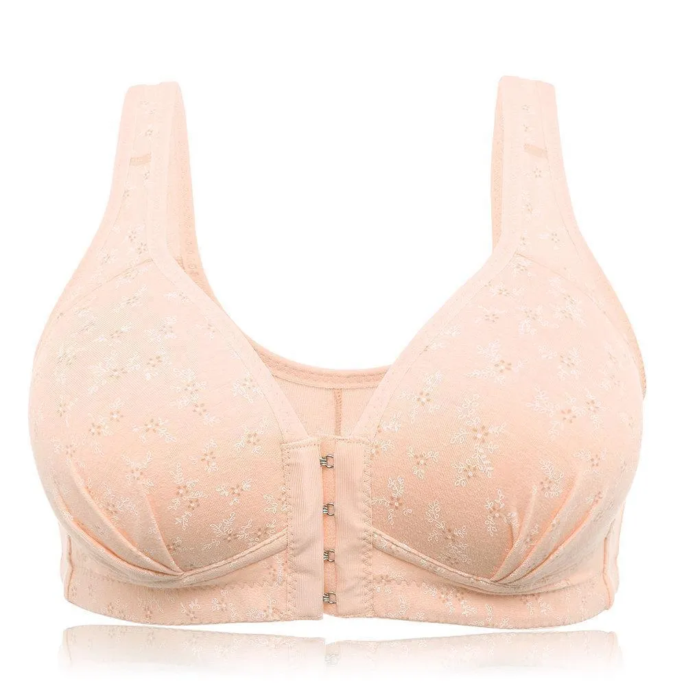Front Closure Soft Cozy Wireless Bra For Women