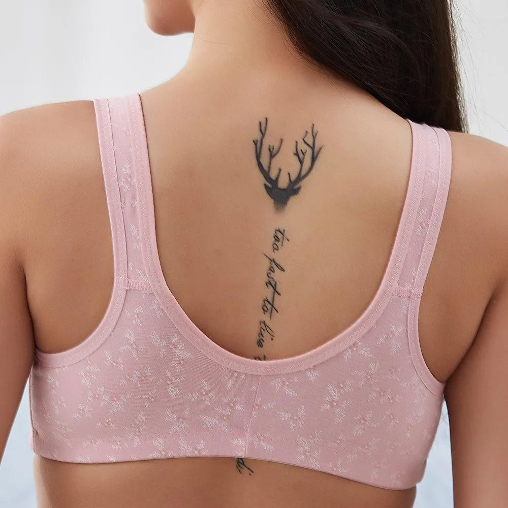 Front Closure Soft Cozy Wireless Bra For Women