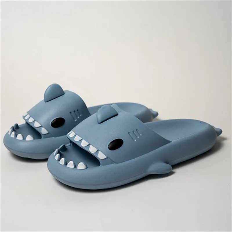 Funny Shark Cartoon Indoor Outdoor Slippers - Soft, Elastic, and Comfortable Footwear