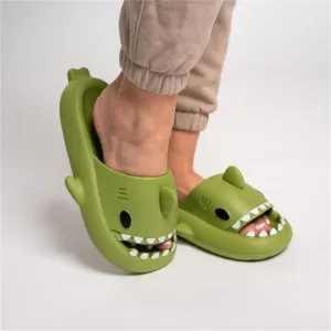 Funny Shark Cartoon Indoor Outdoor Slippers - Soft, Elastic, and Comfortable Footwear