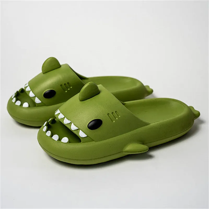 Funny Shark Cartoon Indoor Outdoor Slippers - Soft, Elastic, and Comfortable Footwear