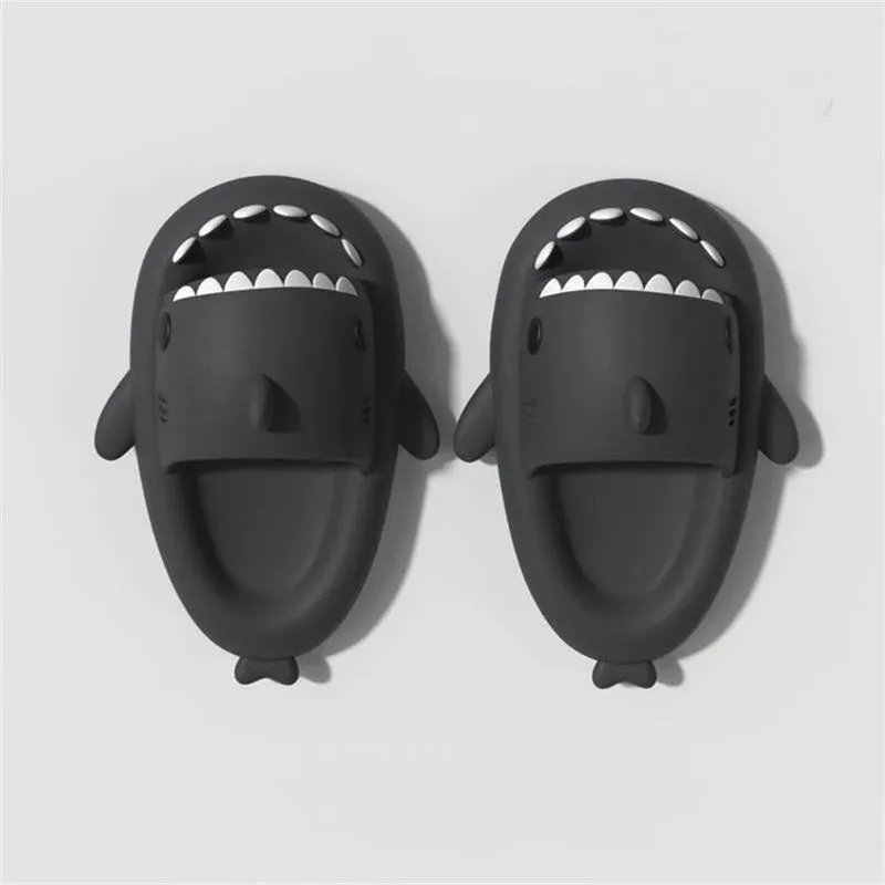 Funny Shark Cartoon Indoor Outdoor Slippers - Soft, Elastic, and Comfortable Footwear