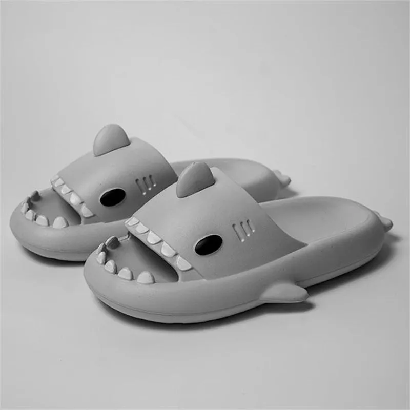 Funny Shark Cartoon Indoor Outdoor Slippers - Soft, Elastic, and Comfortable Footwear