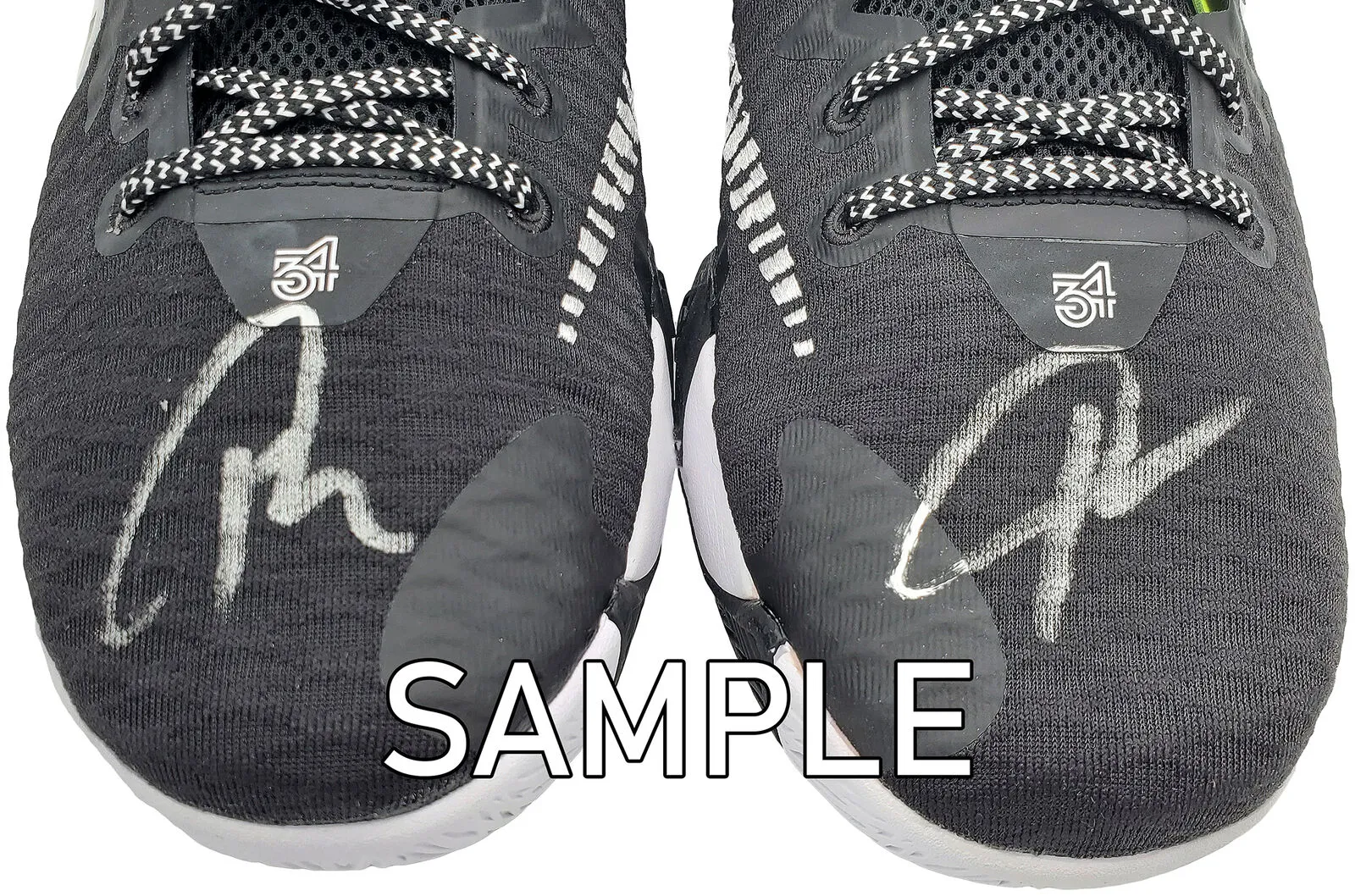 GIANNIS ANTETOKOUNMPO AUTOGRAPHED BLACK NIKE SHOES 14 PAIR BECKETT 197427