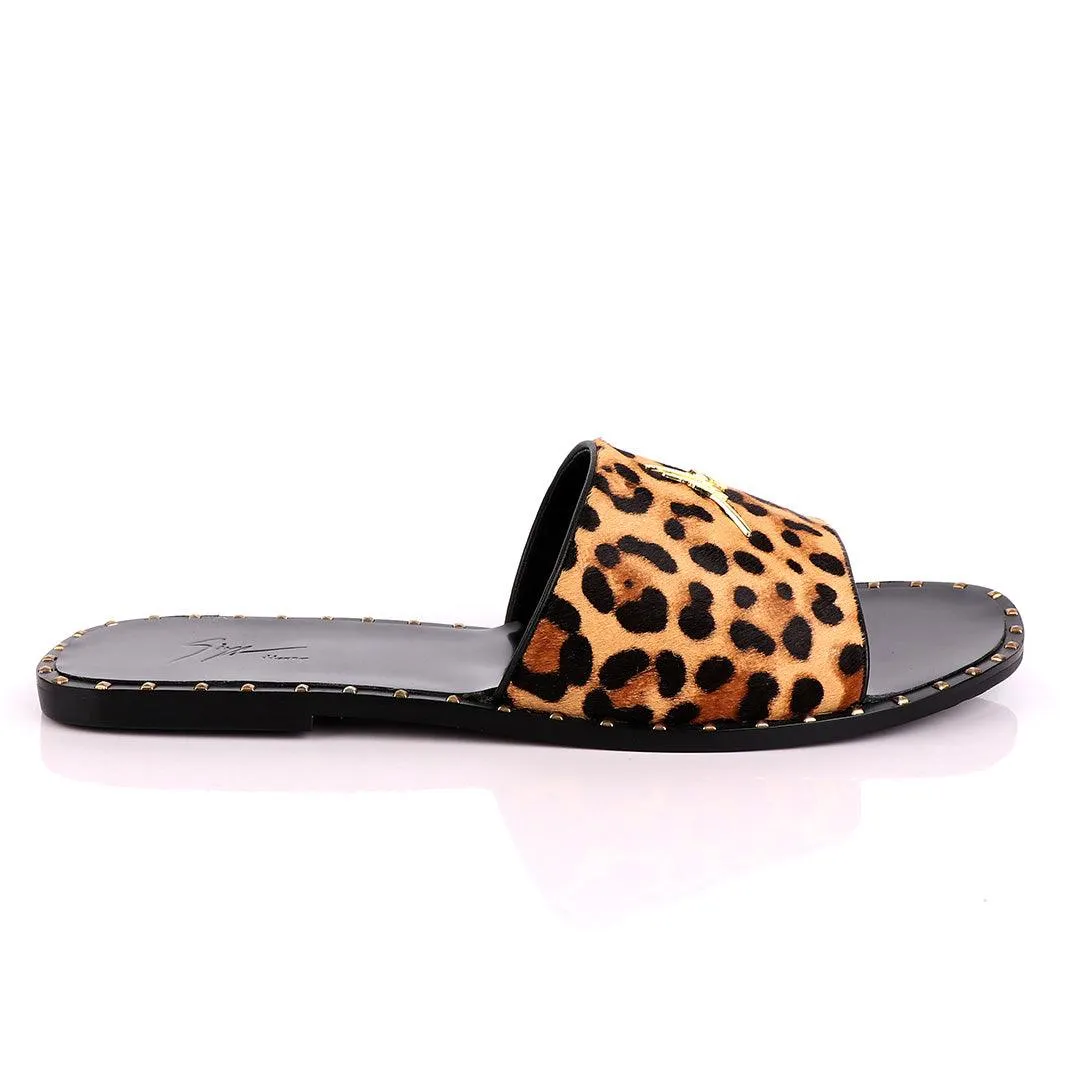 Giuseppe Zanotti Brown Animal Slippers