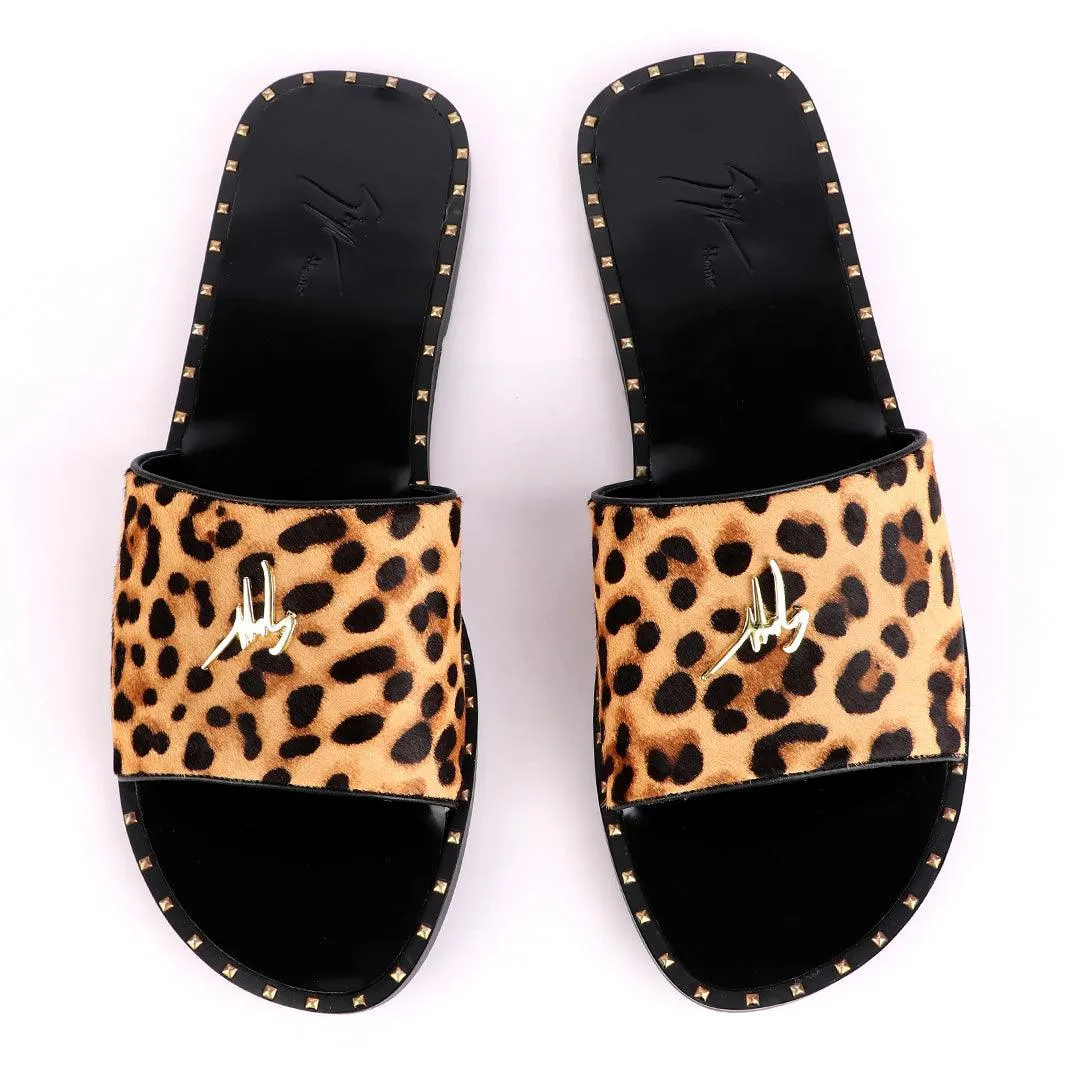 Giuseppe Zanotti Brown Animal Slippers