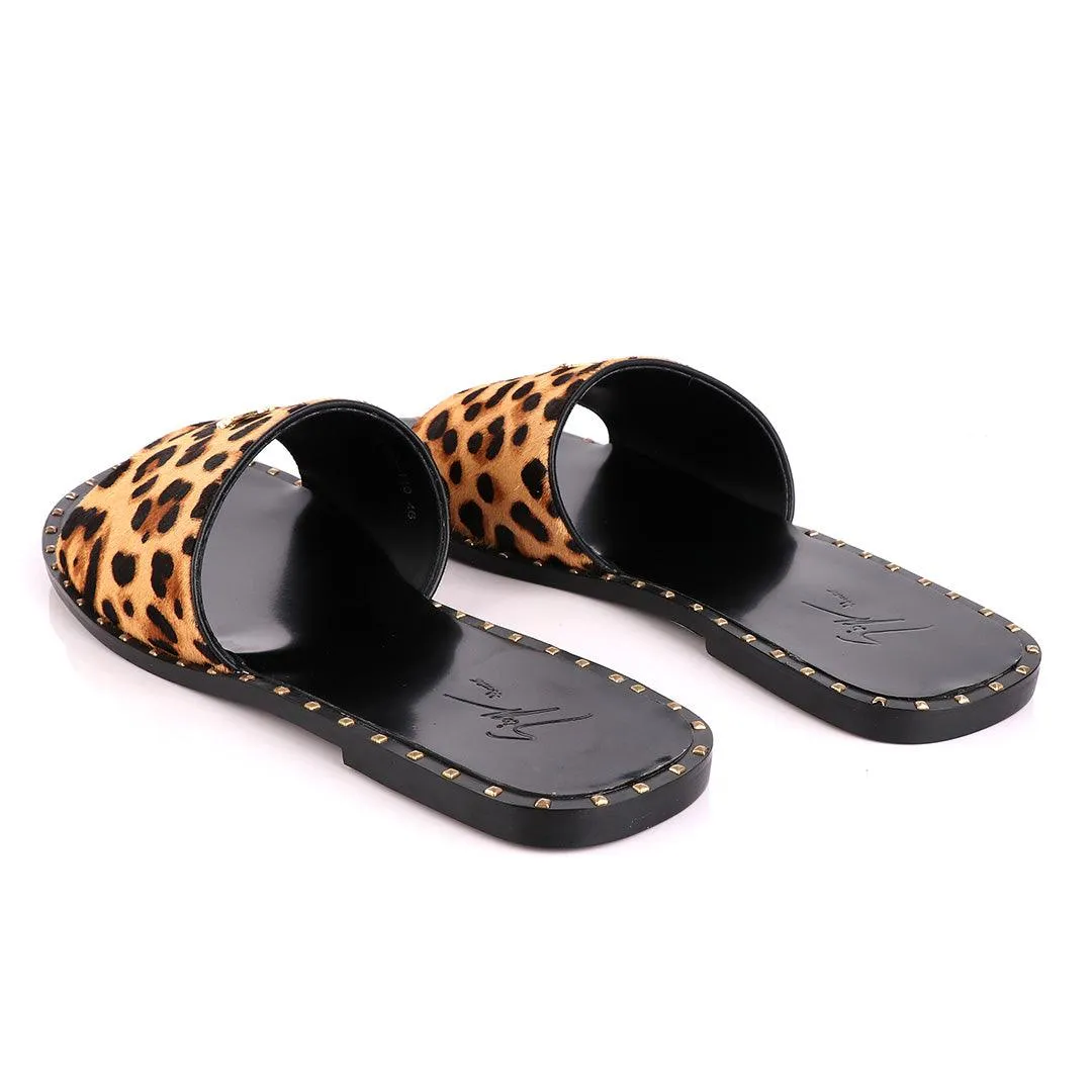 Giuseppe Zanotti Brown Animal Slippers
