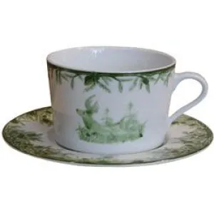 Green Deer 11 oz Cup & Saucer