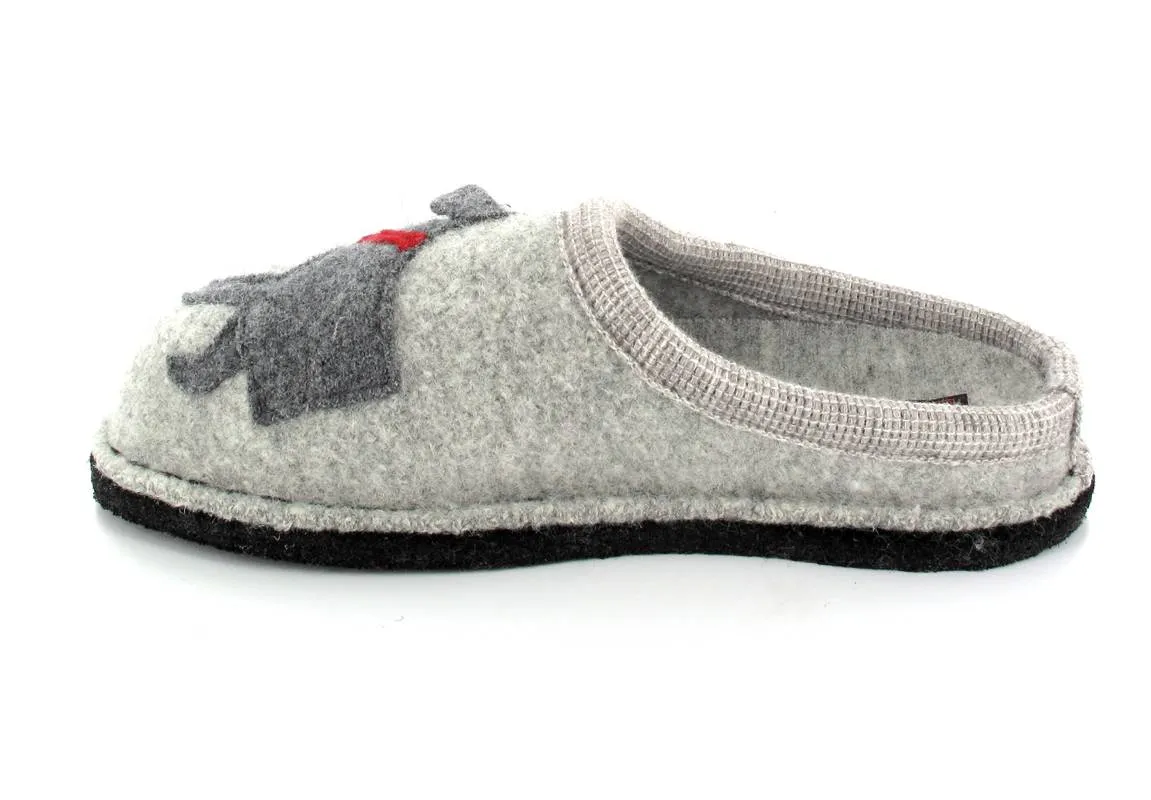 HAFLINGER® Dog Slippers | Flair Dachshund, Stone-Gray