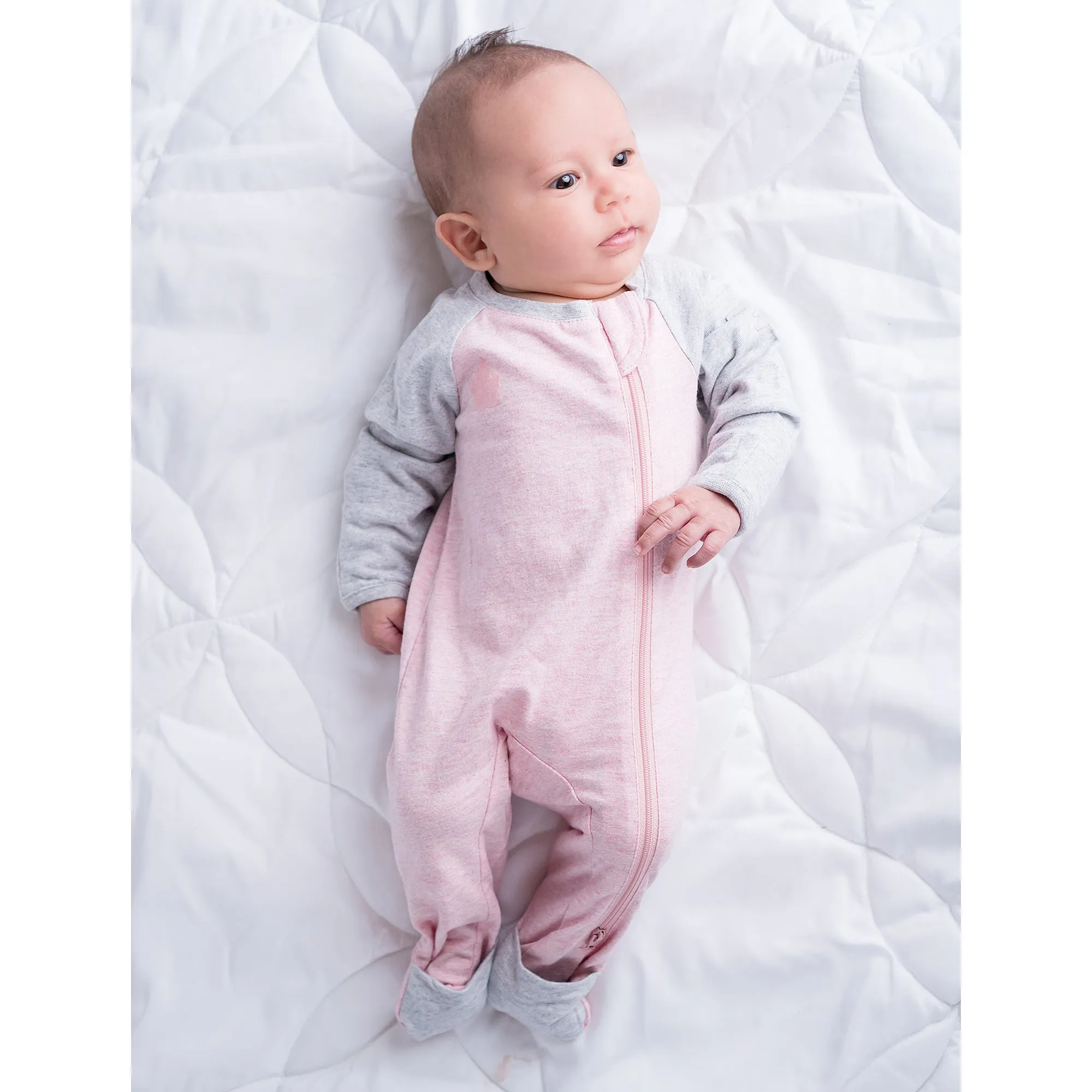 Juddlies Organic Playsuit - Dogwood Pink - 6-12m