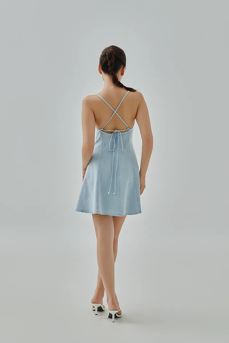 Juniper Self-Tie Denim Dress