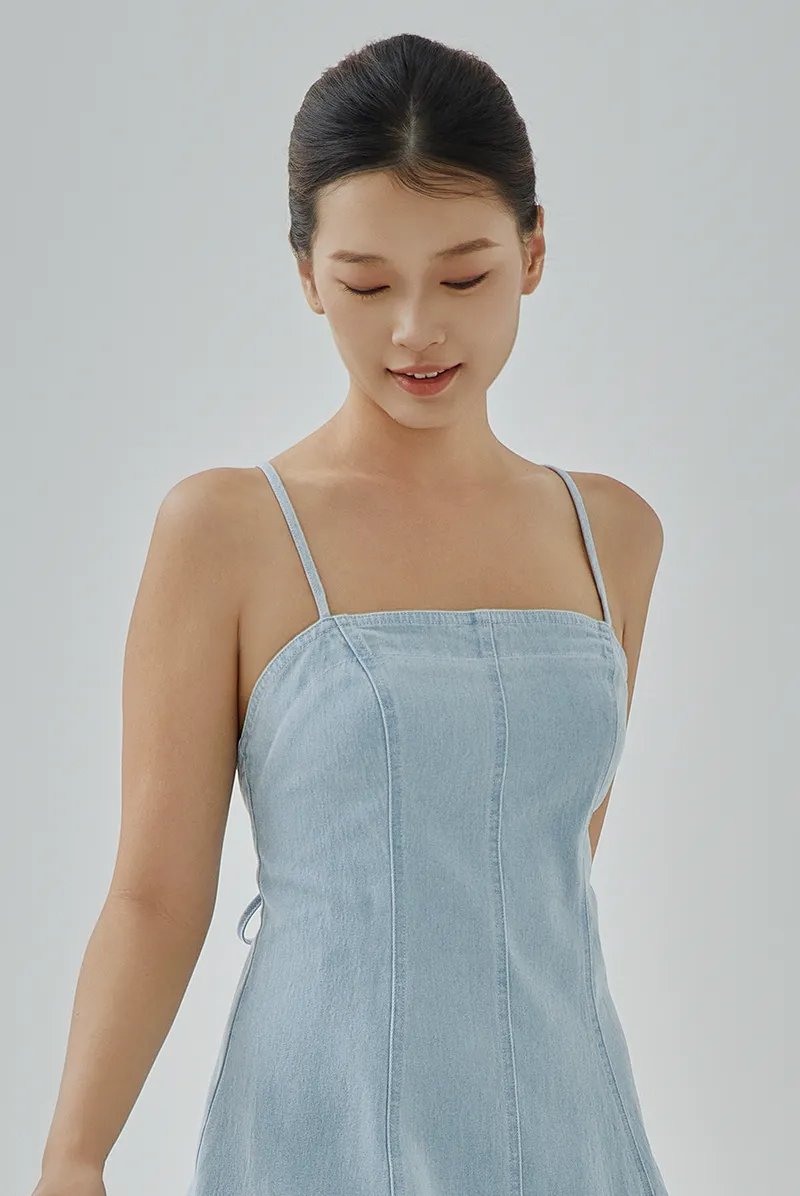 Juniper Self-Tie Denim Dress