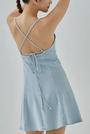 Juniper Self-Tie Denim Dress