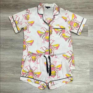 Katie Kime Pajamas with Pink and Yellow Bee Print
