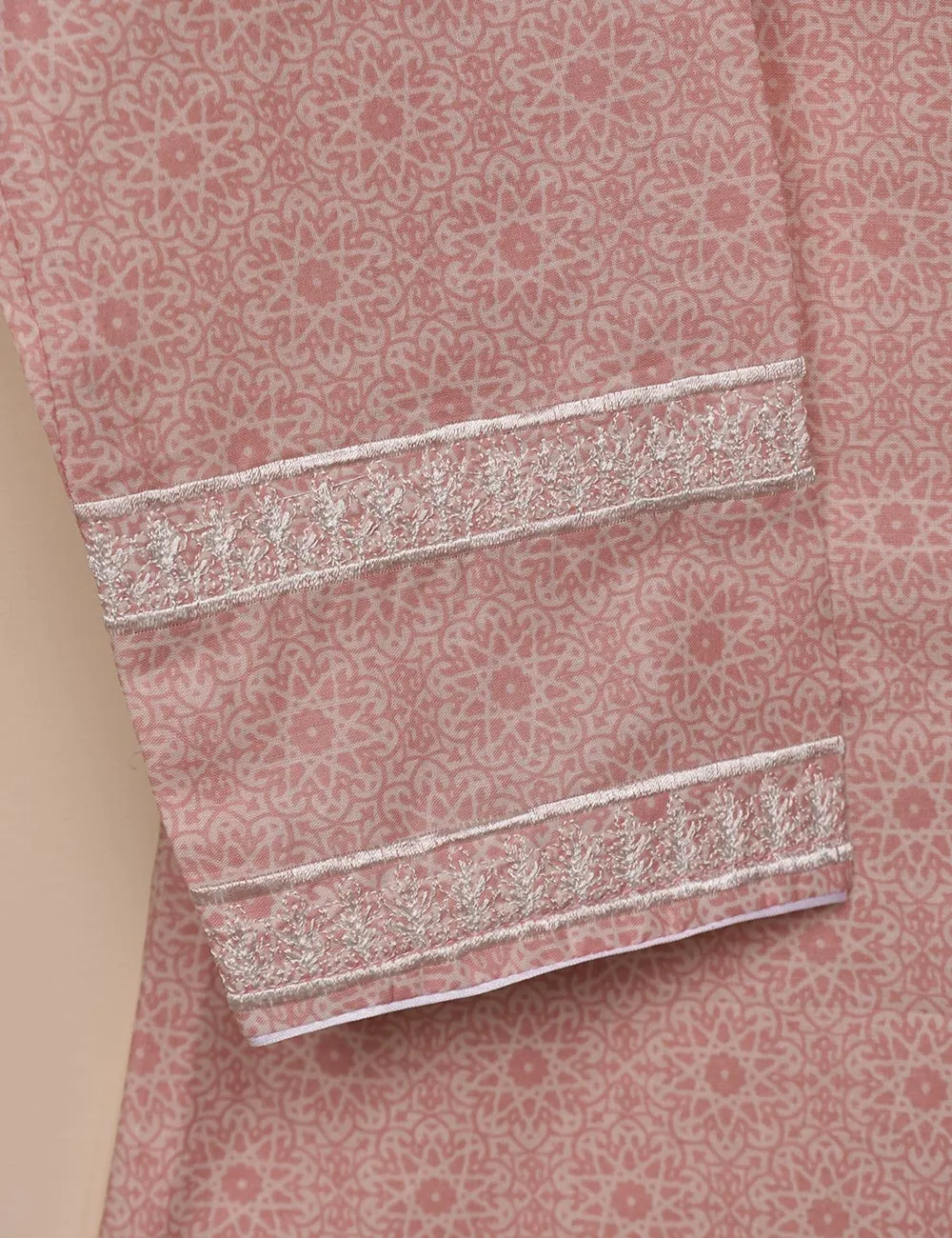 Lawn Embroidered &amp; Printed Stitched Kurti - Leland (T20-052A-Pink)