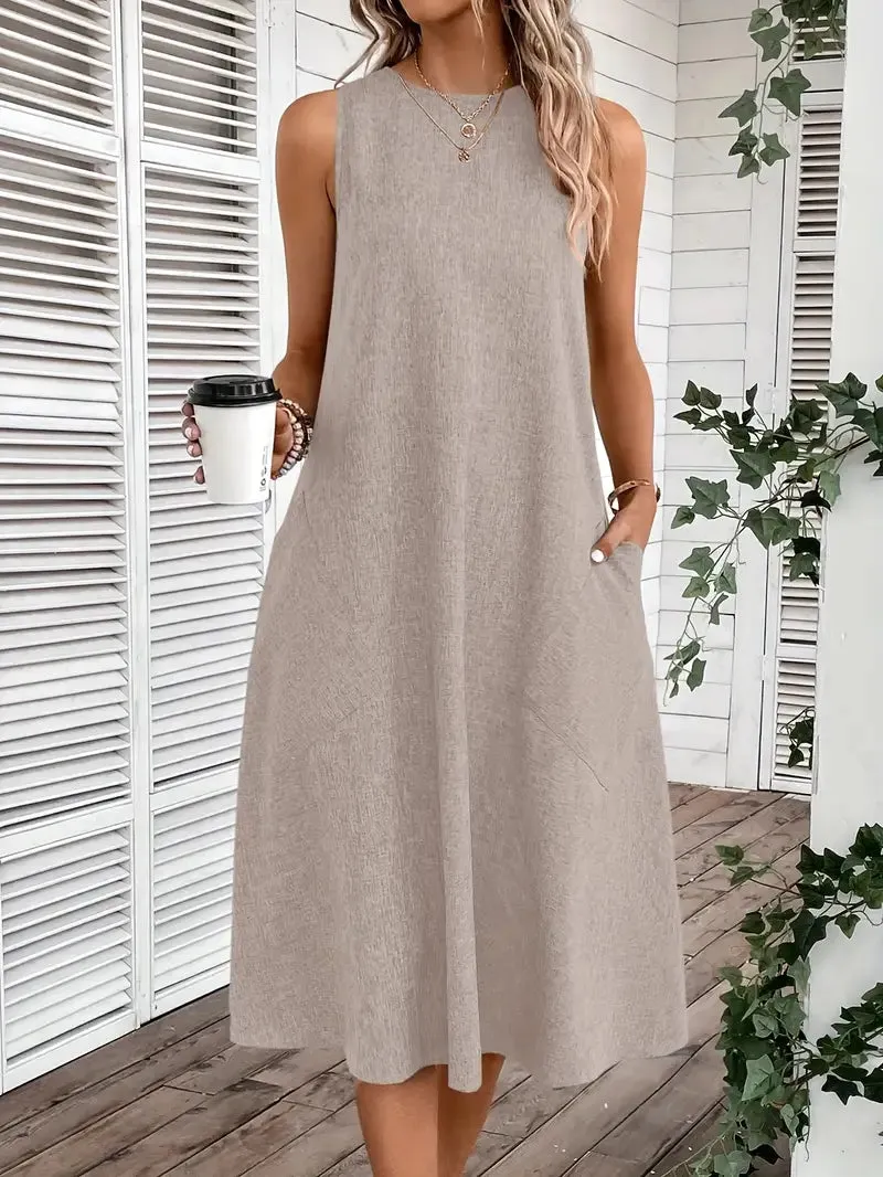 Lorena™| Sleeveless Midi Dress