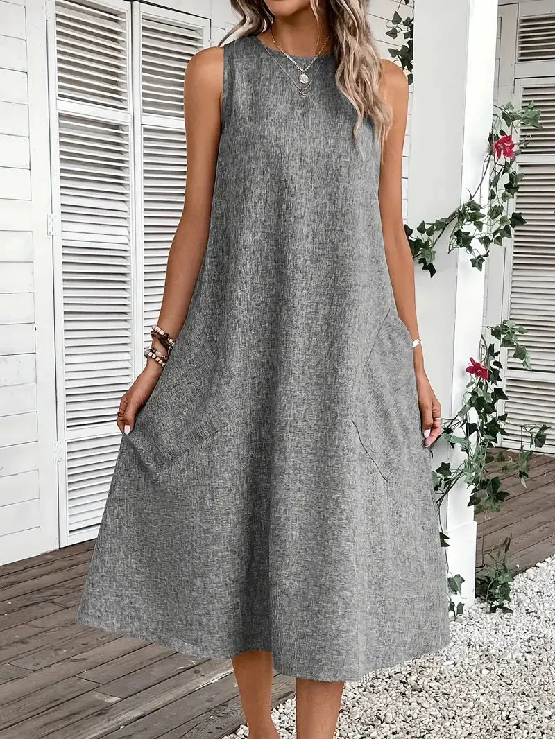 Lorena™| Sleeveless Midi Dress