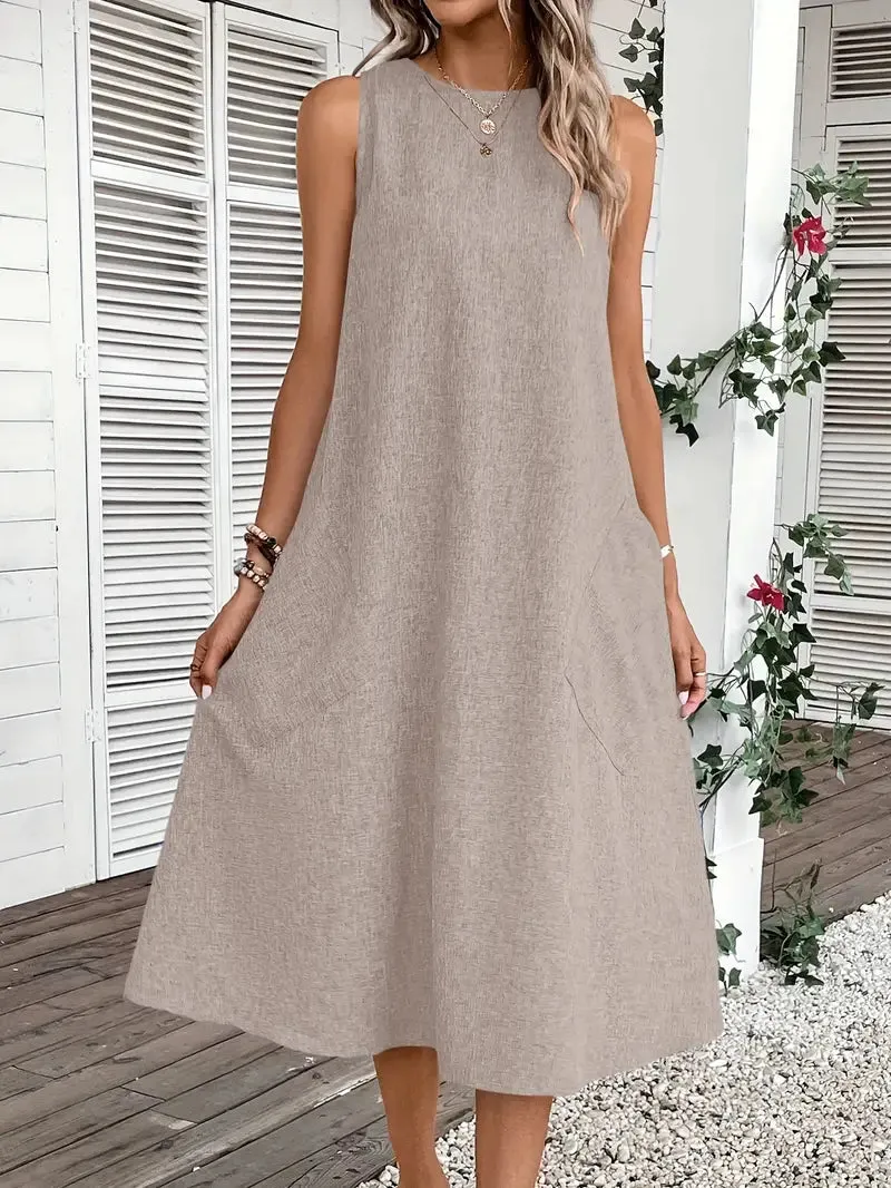 Lorena™| Sleeveless Midi Dress