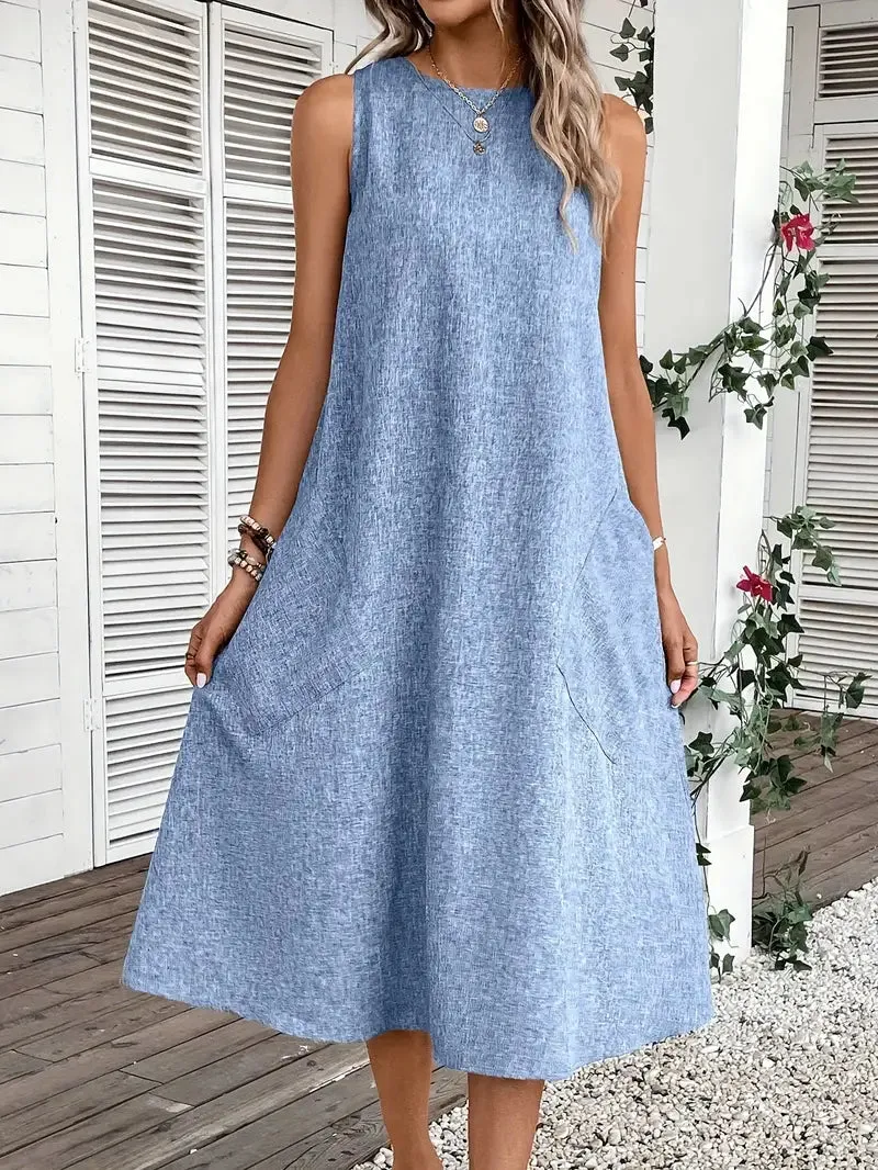 Lorena™| Sleeveless Midi Dress