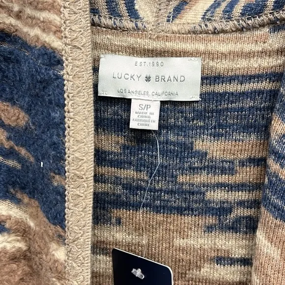 Lucky Brand Southwest Style Open Front Cardigan with Fringe bottom S