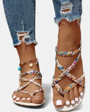 Lydia – Stylish Boho Braided Flat Sandals