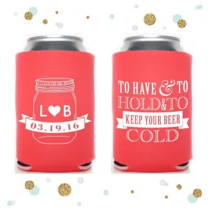Mason Jar - Wedding Can Cooler #23R