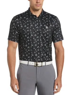 Men's Retro Arcade Print Polo