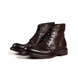 Men's Washed Cap Toe Dress Boots