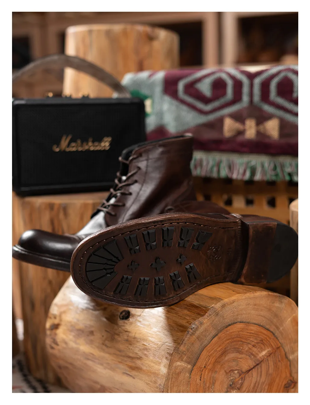 Men's Washed Cap Toe Dress Boots