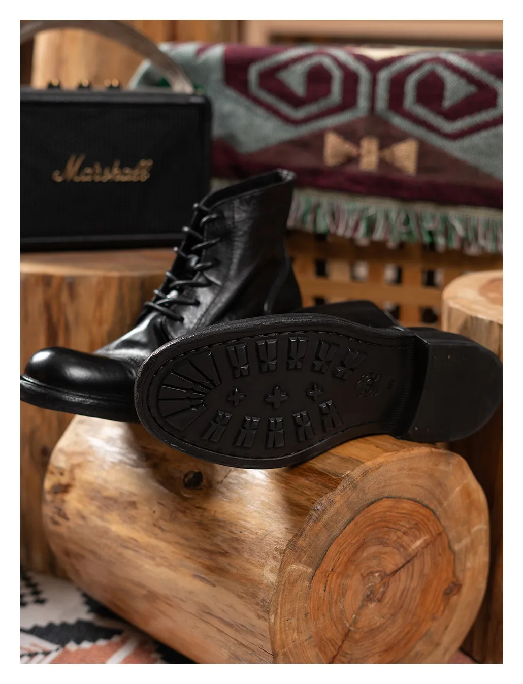 Men's Washed Cap Toe Dress Boots