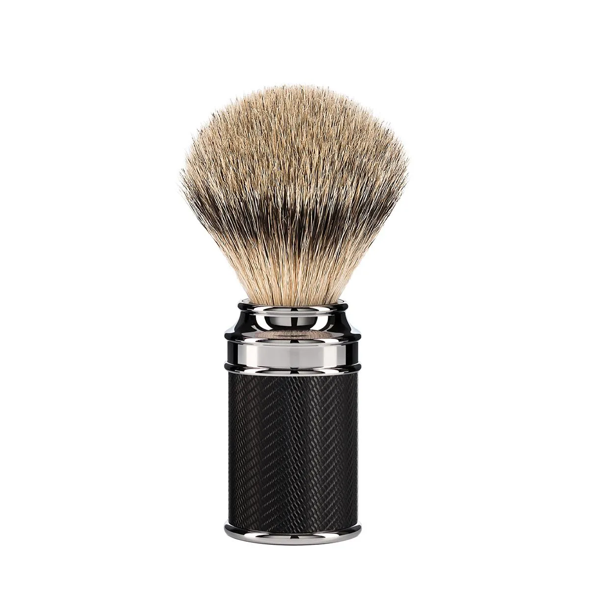 MÜHLE TRADITIONAL Shaving Brush, Silvertip Badger, Black/Chrome