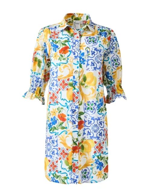 Miller Multi Tile Print Cotton Dress