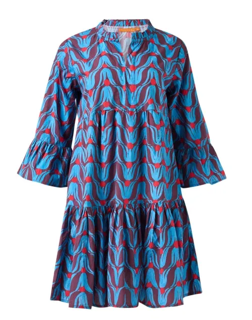 Multi Tulip Print Cotton Dress