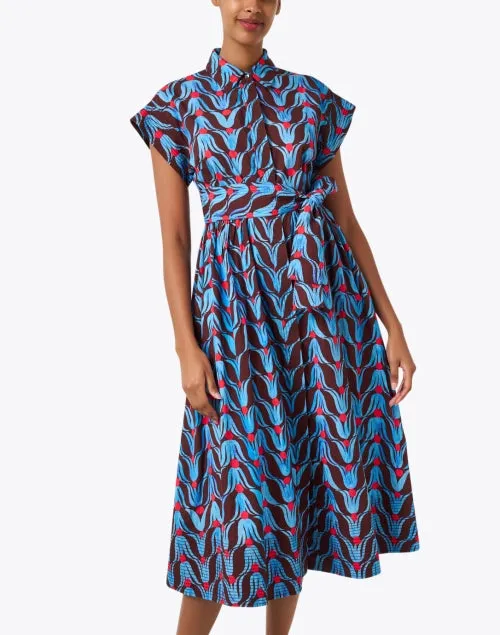 Multi Tulip Print Shirt Dress