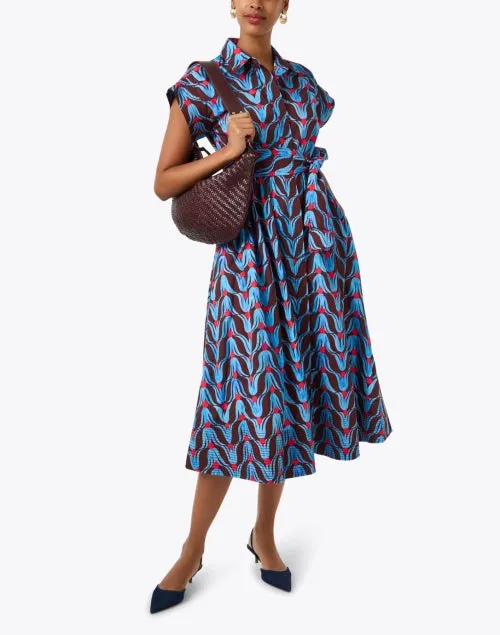 Multi Tulip Print Shirt Dress