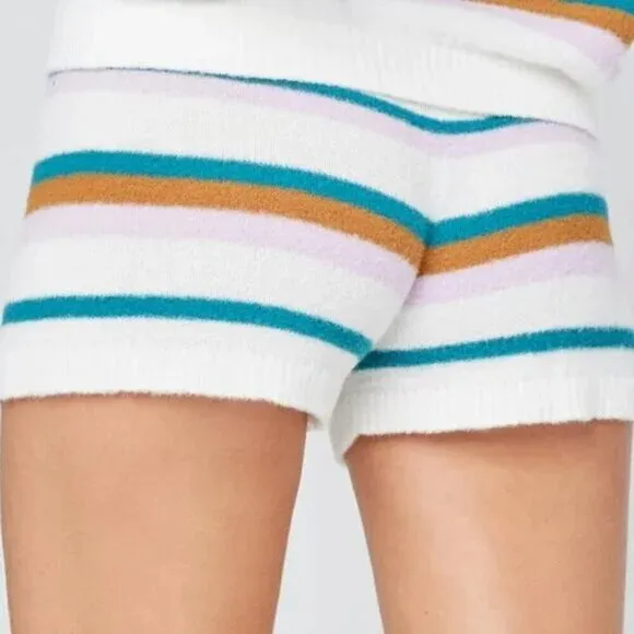 New L*Space Soul Samba Striped Lounge Swim Beach Cover-Up Shorts NWT