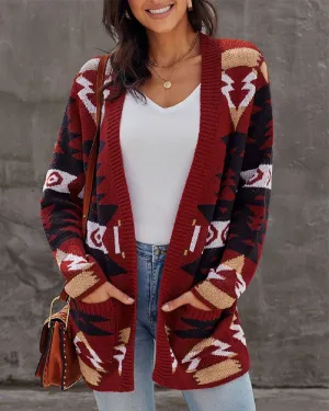 Next Level Cozy Knit Cardigan - Red