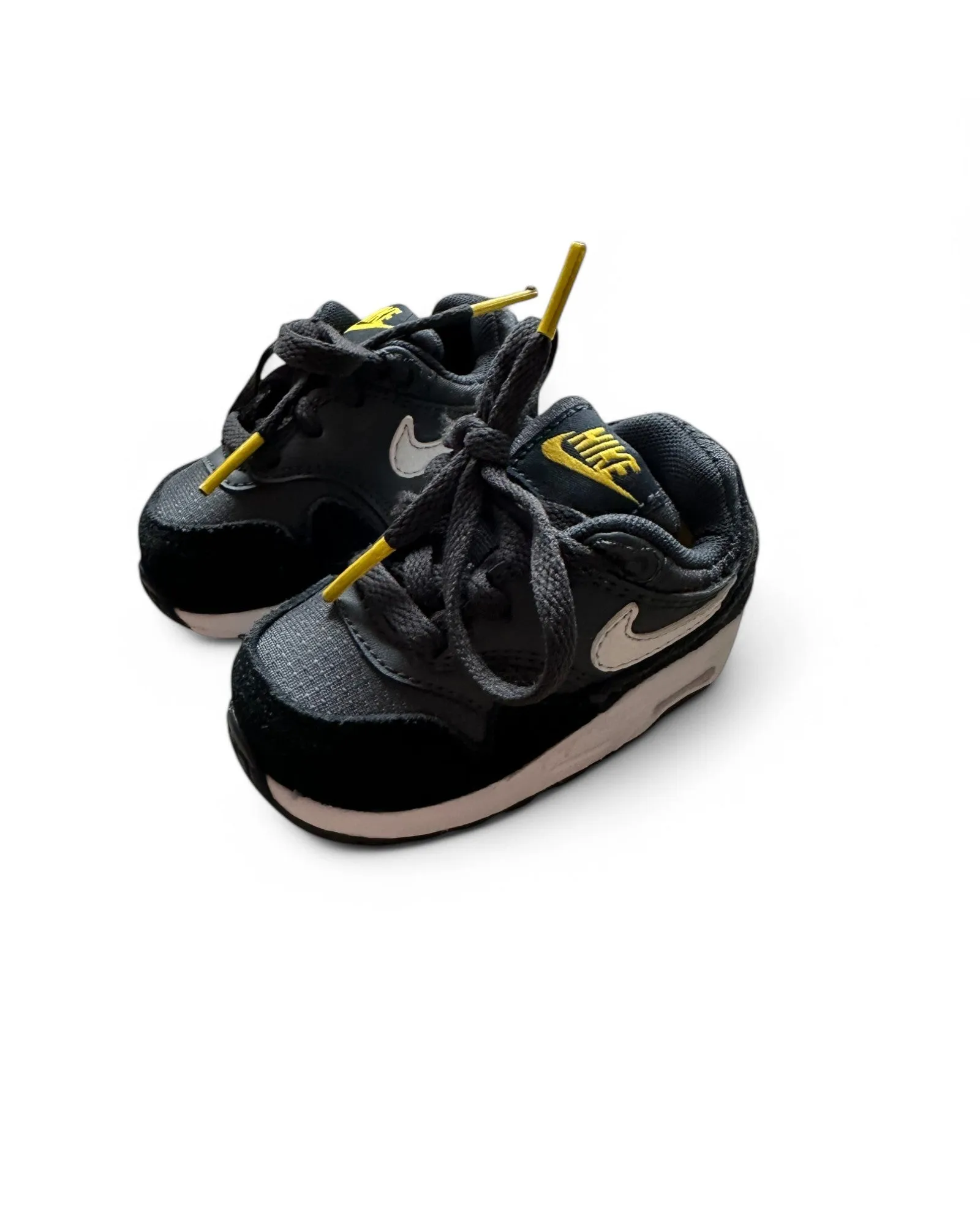Nike Air Max 1 toddler in black/yellow (UK3.5/EU19.5)