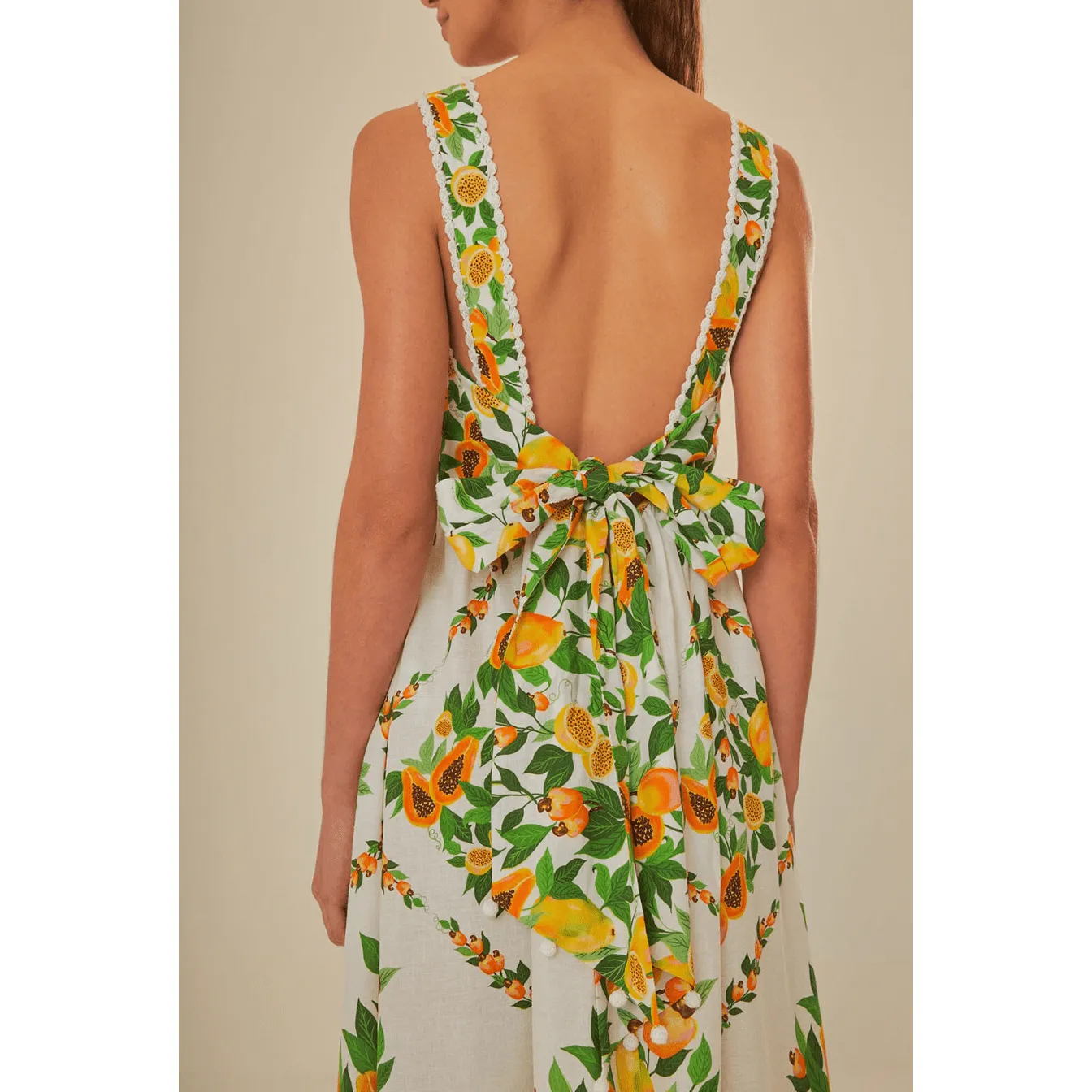 Off-White Papaya Salad Scarf Maxi Dress