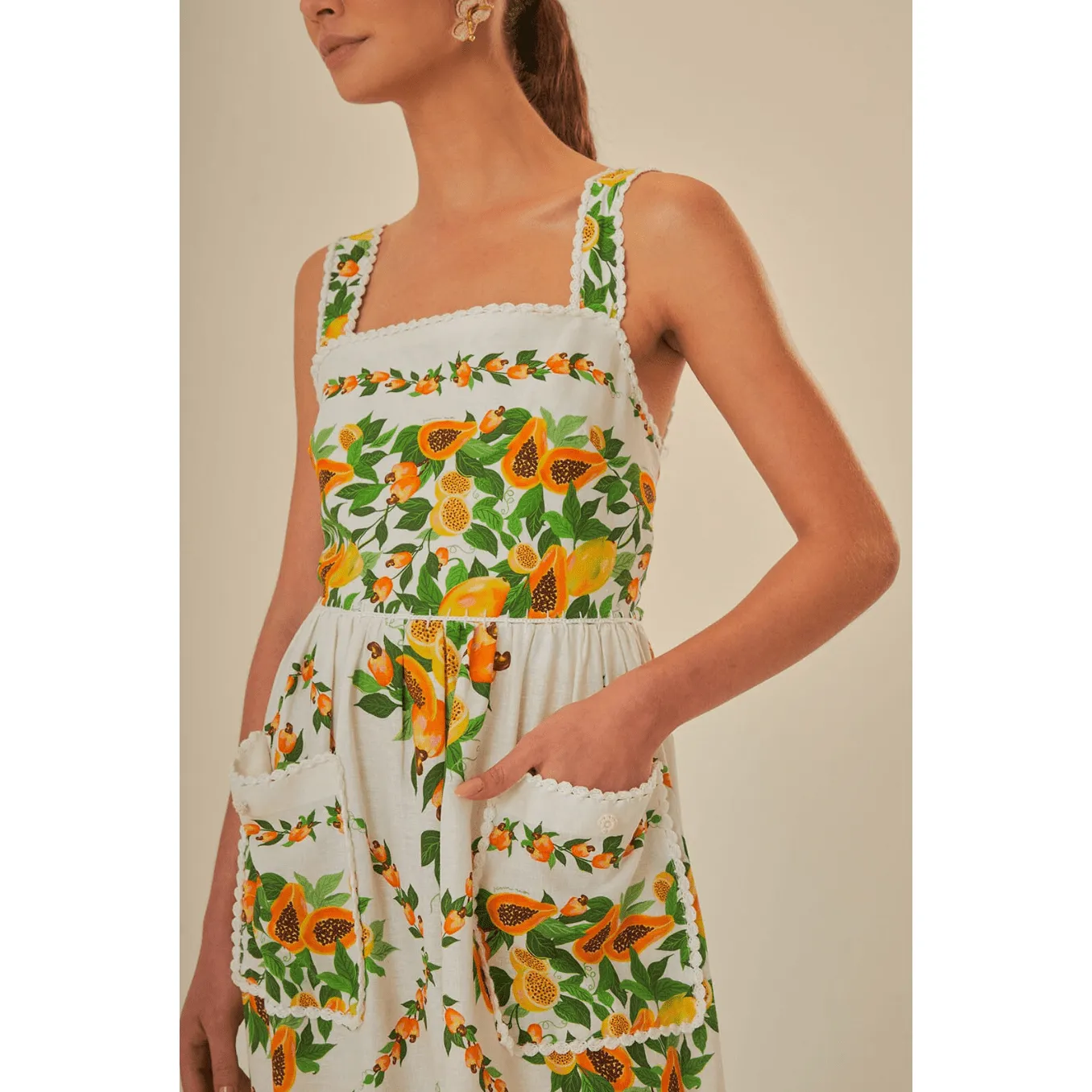Off-White Papaya Salad Scarf Maxi Dress